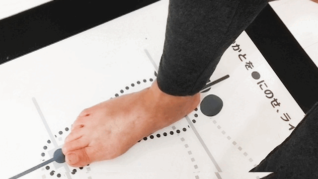 外反母趾になる原因を示したｇｉｆ。側部が内側に倒れ込む様子