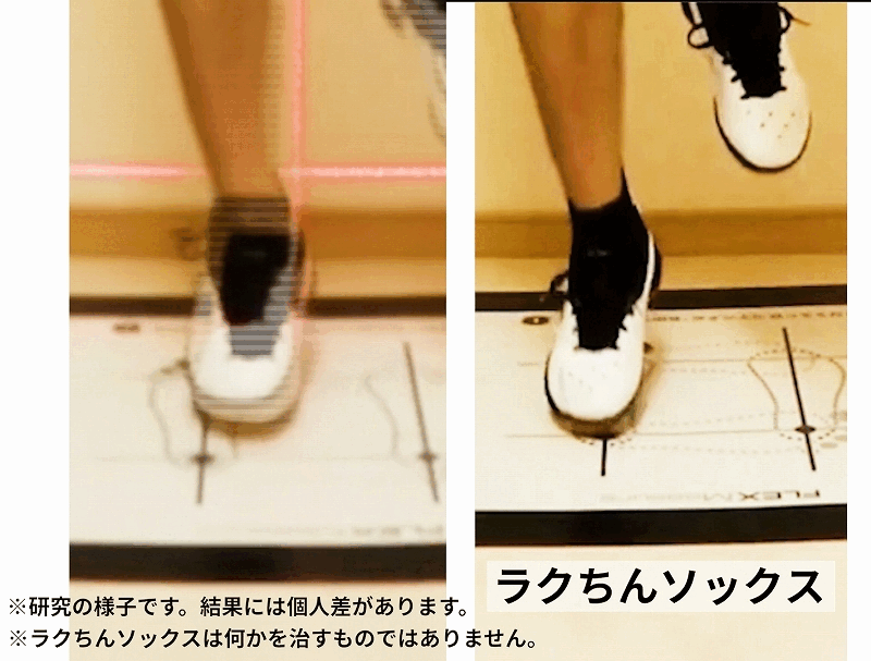 荷重や動作に応じて足のアーチが形を変え、下がったあとに元の状態へ戻る様子を示したアニメーション