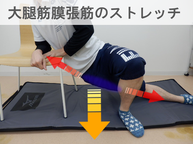 大腿筋膜張筋周辺を伸ばすストレッチ