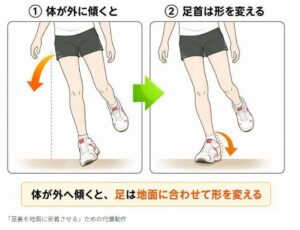 足のアーチが低下する原因は何ですか? 体が外に傾くとアーチは低下する